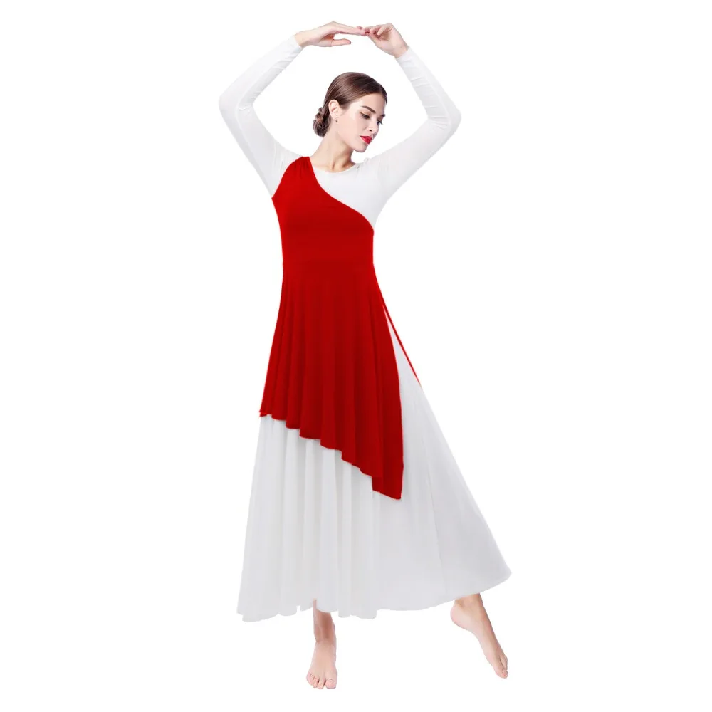 

Women Adult One-Shoulder Tunic for Modern Liturgical Dance Wear Pleated Asymmetrical Praise Dance Tunic Outer Tops Praisewear