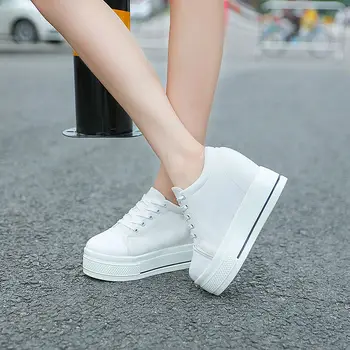 

LAISUMK 2020 Platform Shoes Women Brand Patchwork Sneakers Lady Autumn Fashion Chaussure Breathable Female Footware 9 CM High