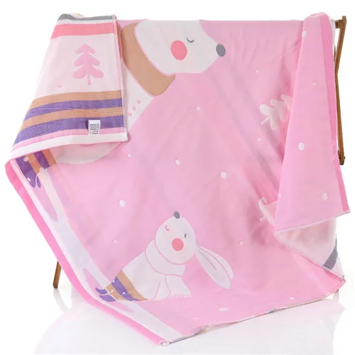 pink bear Студийные фоны для Swddle Обёрточная бумага 3-х слойный муслин Одеяло детское махровое полотенце для новорожденных хлопковые постельные принадлежности одеяло коляска для малыша Одеяло - Цвет: pink bear