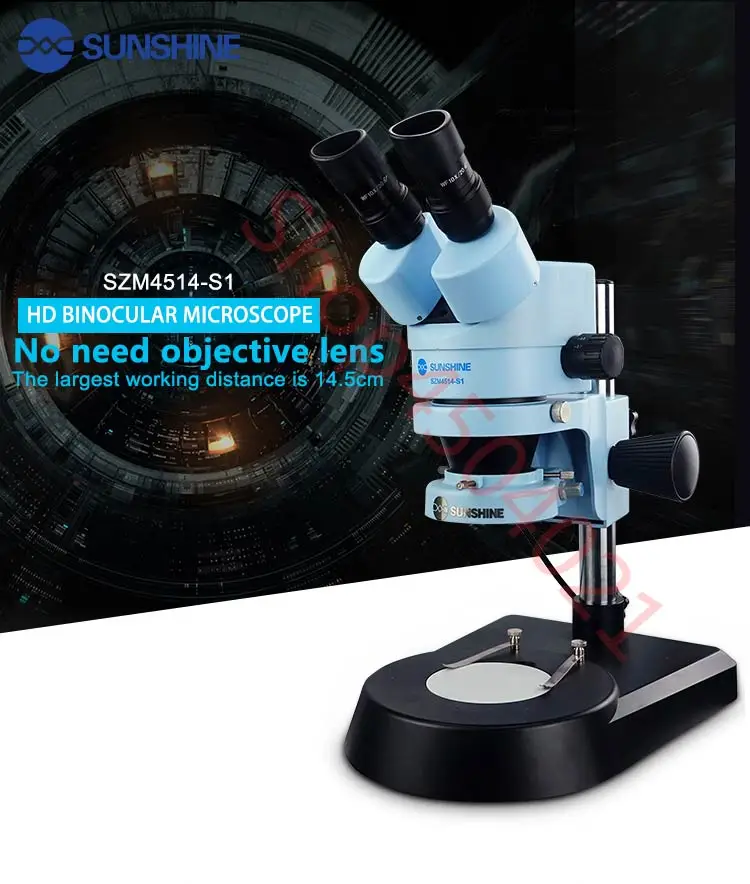 Sunshine SZM4514 S1 zoom 7X 45X HD бинокулярный микроскоп для мобильного телефона ремонт PCB