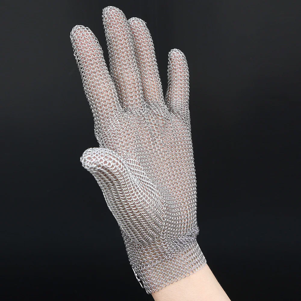 High-quality 304L Stainless Steel Mesh Glove Knife Cut Resistant Chain Mail Protective Glove for Kitchen Butcher Working Safety