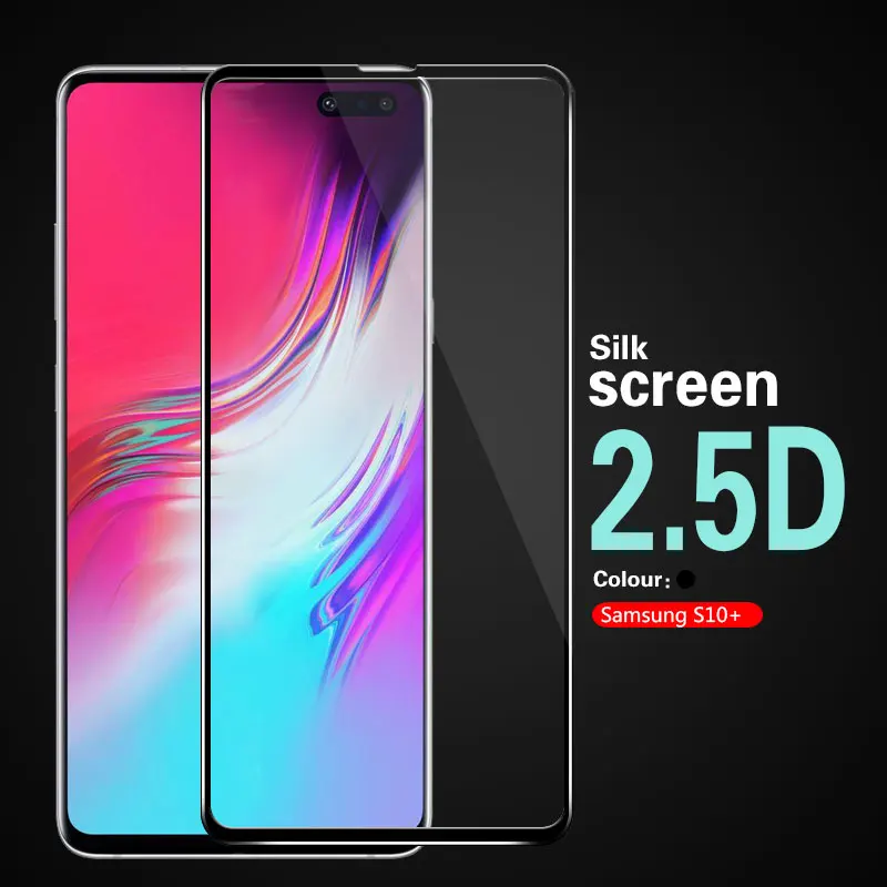2.5D Arc полное покрытие Закаленное стекло пленка для Samsung Galaxy S10 + Plus S10Plus SD855 Exynos G975N