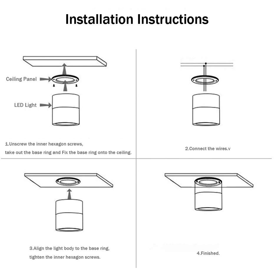 Dimmable Surface Mounted LED Downlight 5W 12W Ceiling Spot Light Room Lighting Fixture Bedroom Kitchen lights for Home lamp kitchen ceiling lights