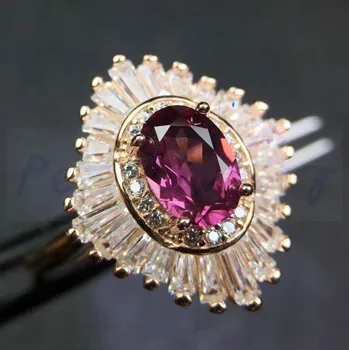 

Natural pyrope ring Per jewelry Real original pyrope pink garnet 925 sterling silver Free shipping 1.1ct gemstone #JC18070904