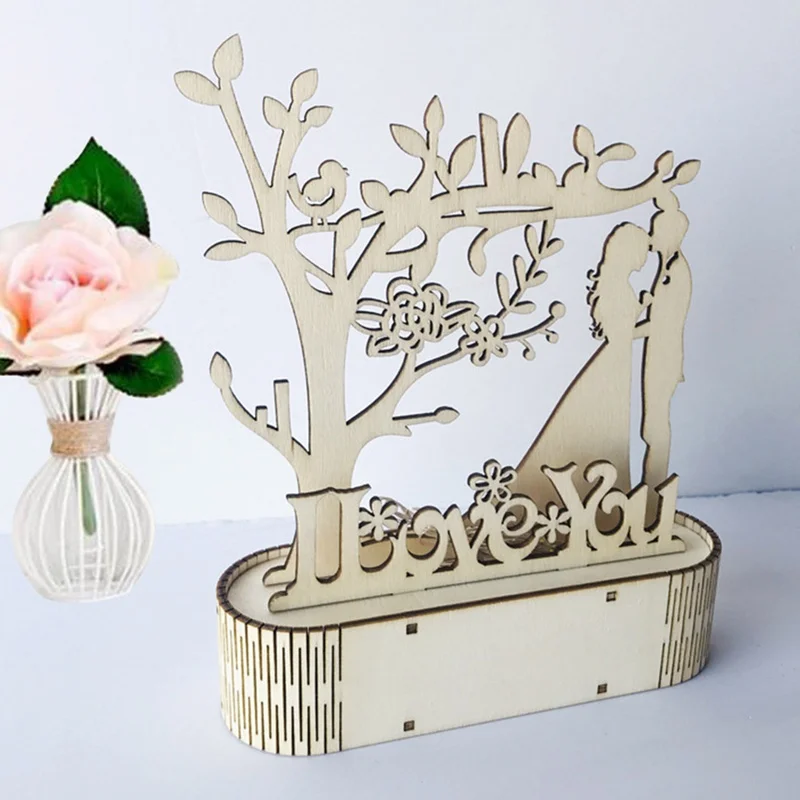 Деревянные украшения DIY ночник Mr & Mrs свадебное украшение деревенский декор для