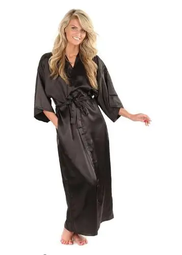 Bride Robes Silk Satin Long For Wedding Bridesmaid Women