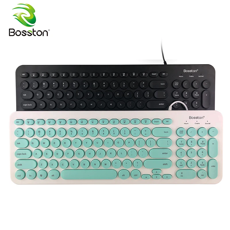 Bosston Typewriter Keyboard Ultra Thin English Chocolate Keys Business