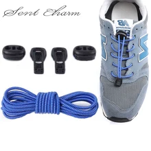 SENTCHARM Круглый ленивый для взрослых и детей блокировка безопасности шнурки эластичные шнурки Спорт на открытом воздухе повседневная обувь LT011