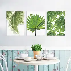 RuoGuan тропические растения Холст Картина зеленые листья художественный принт плакаты на стену, изображения для украшения гостиной без