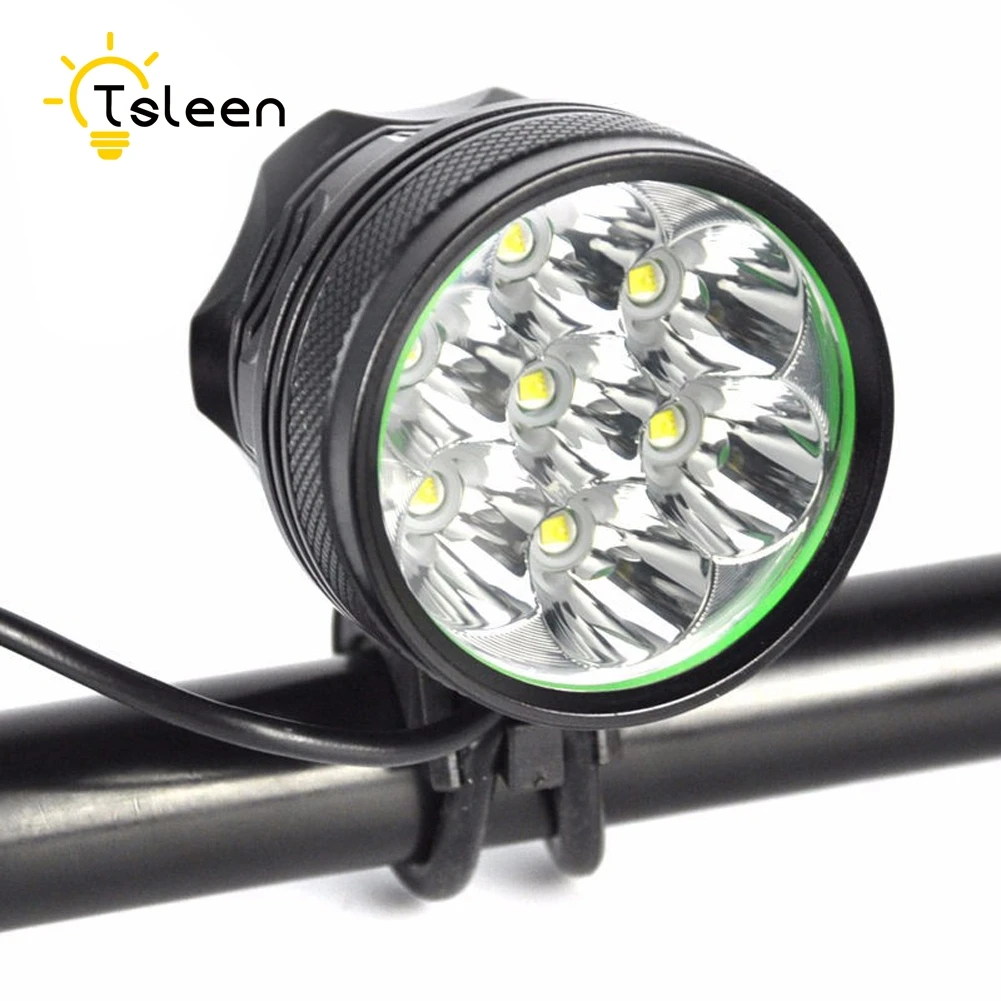 

TSLEEN Waterproof Rechargeable Bicycle Light 7XCree XM-L T6 18650 Led Rear Front Bike Light Safety Road mtb Mountain Flashlight