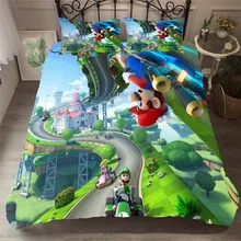 HELENGILI 3D постельное белье Марио печати пододеяльник набор постельное белье с наволочкой кровать набор домашнего текстиля# MLA-15