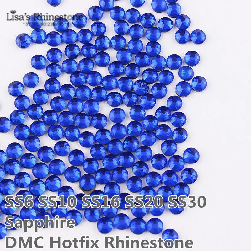 Sapphire DMC стразы для горячей фиксации ss6 ss10 ss16 ss20 ss30 блестящее стекло платья Сделай