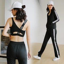 Йога одежда Йога Комплект Новое поступление Бюстгальтер Бег Брюки толстовка на молнии дышащий спортивный костюм для фитнеса Gym одежда Спортивные Свободные Топ для занятий йогой