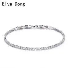 Conjunto de 2mm de prong de cluster cz, corrente de tênis com elo branco e dourado fino pulseiras femininas, joias para amigos pulsera bracciali