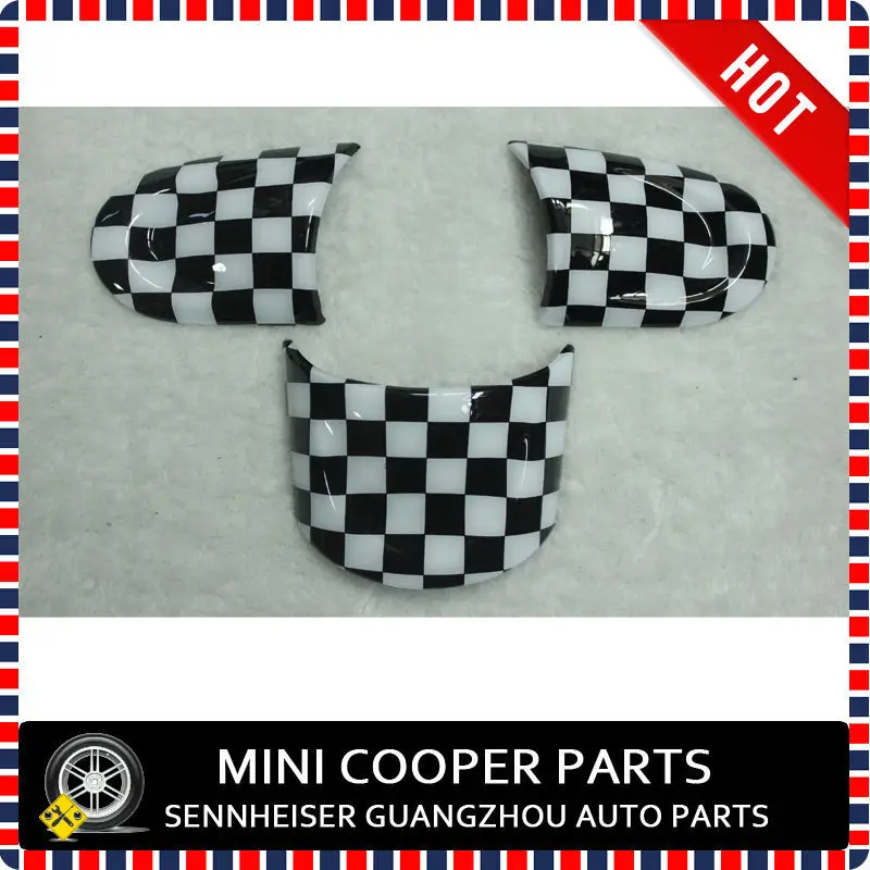 ABS материал УФ-защита Checker Стиль Нет-Многофункциональная крышка рулевого колеса для mini cooper R55-R61(3 шт./компл