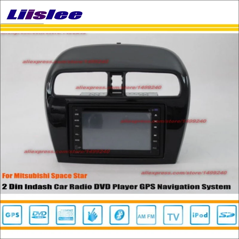 Sale Liislee Car Radio CD DVD Playe For Mitsubishi Space Star 2012~2014 GPS Navi Navigation System Double Din Audio Installation Set 1