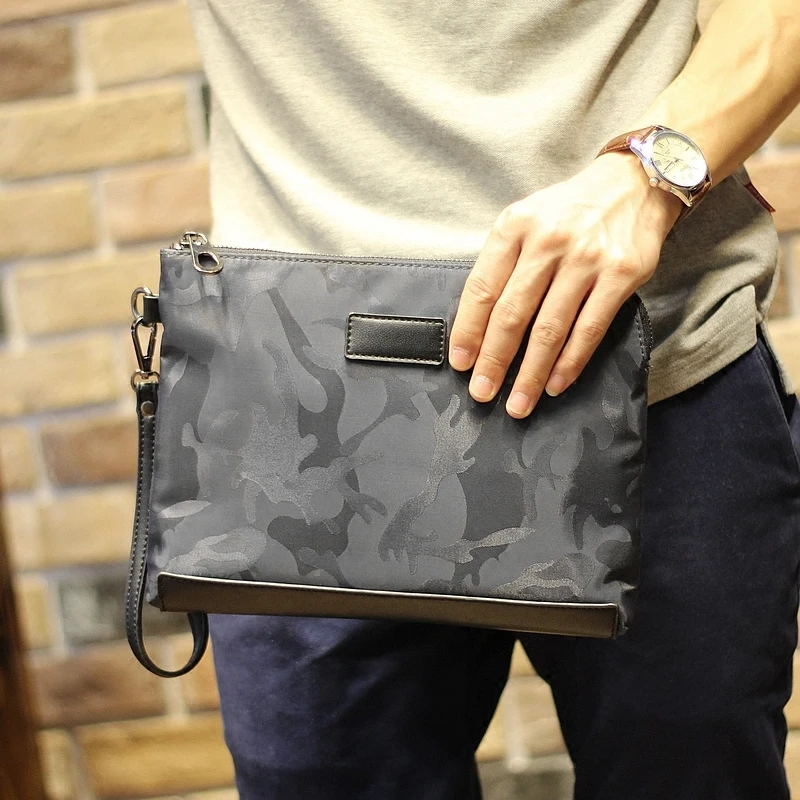 Us 13 98 40 Off New Design Men Women Canvas Pu Leather Envelope Day Clutch Bag Camouflage Zipper Business Briefcase Phone Small Hand Bags On