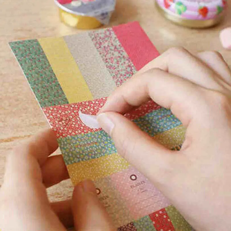 

8pcs kawaii Flowers and stripes Paper stickers Cartoon Paper Sticker cute Retro Stamp Sticker for Diary Scrapbooking Decor