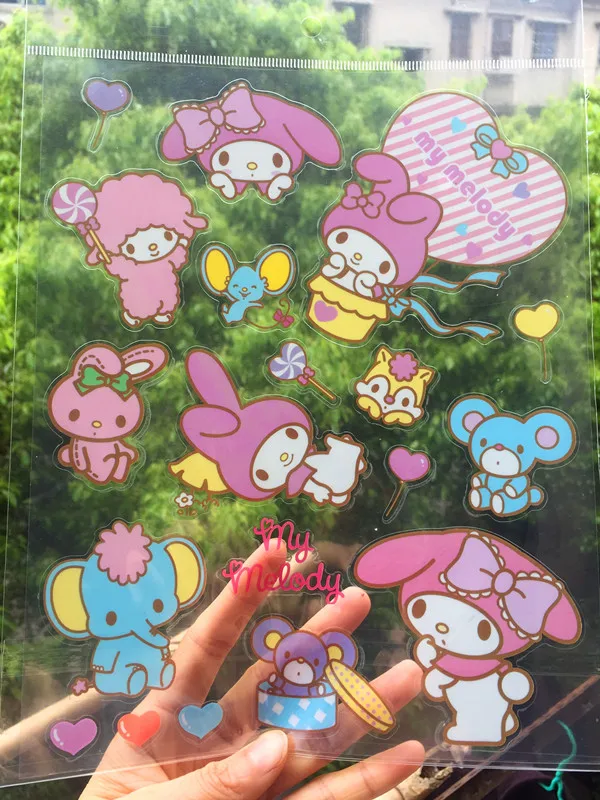 50 листов/лот Anpanman little twin stars Cinnamoroll Kiki & lala my melody водонепроницаемые аниме наклейки