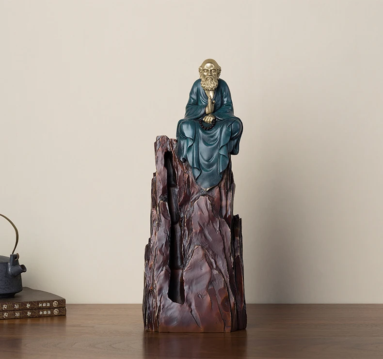 US $370.50 37CM large  home office living room Elegant Chan Taoism art India Damo Master Bodhidharma Decorate Buddha statue brass Sculpture