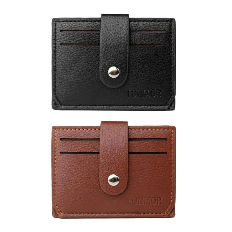

Slim Mini Wallet Solid Color ID credit Card Holder Money Clutch Men Casual PU Leather Coin Purse Wallet Portmonee Man 2019