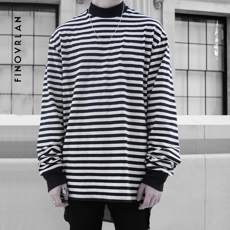 Black And White Striped Long Sleeve Shirt Under T Shirt - Ghana tips