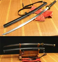 DAMASCUS Folded Steel Sheath Walking Dead Michonne BLACK Sword Katana Replica