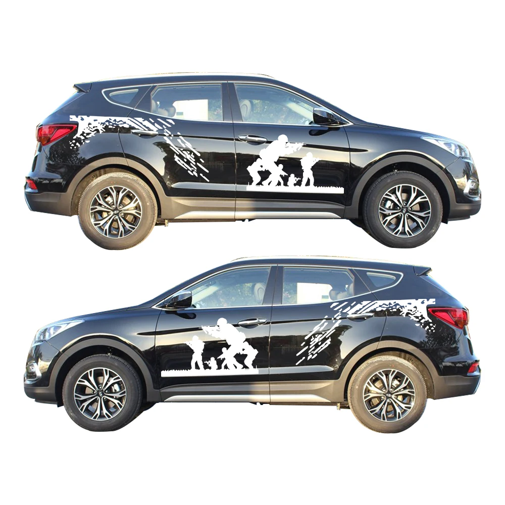 Автомобильный Стайлинг для Hyundai Santa Fe гоночный узор клейкая наклейка боевой