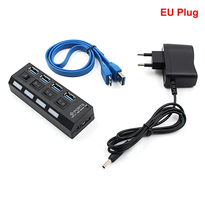 New USB HUB 3.0 Super Speed 5Gbps 4 Ports USB 3.0 HUB USB Splitter With On/Off Switch For Computer Peripherals