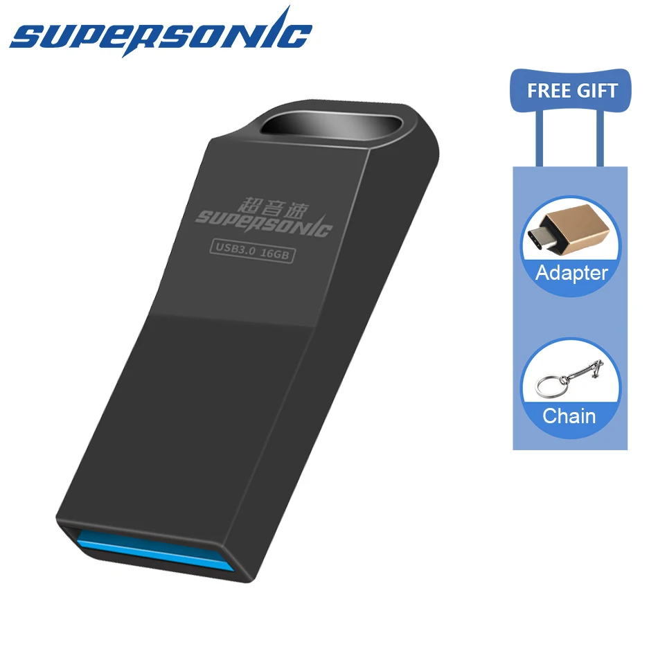 

Supersonic M3 Metal USB3.0 High Speed USB Flash Drive 16/32GB 64GB 128GB Dustproof Waterproof Pendrive for SmartPhone/Laptop/PC
