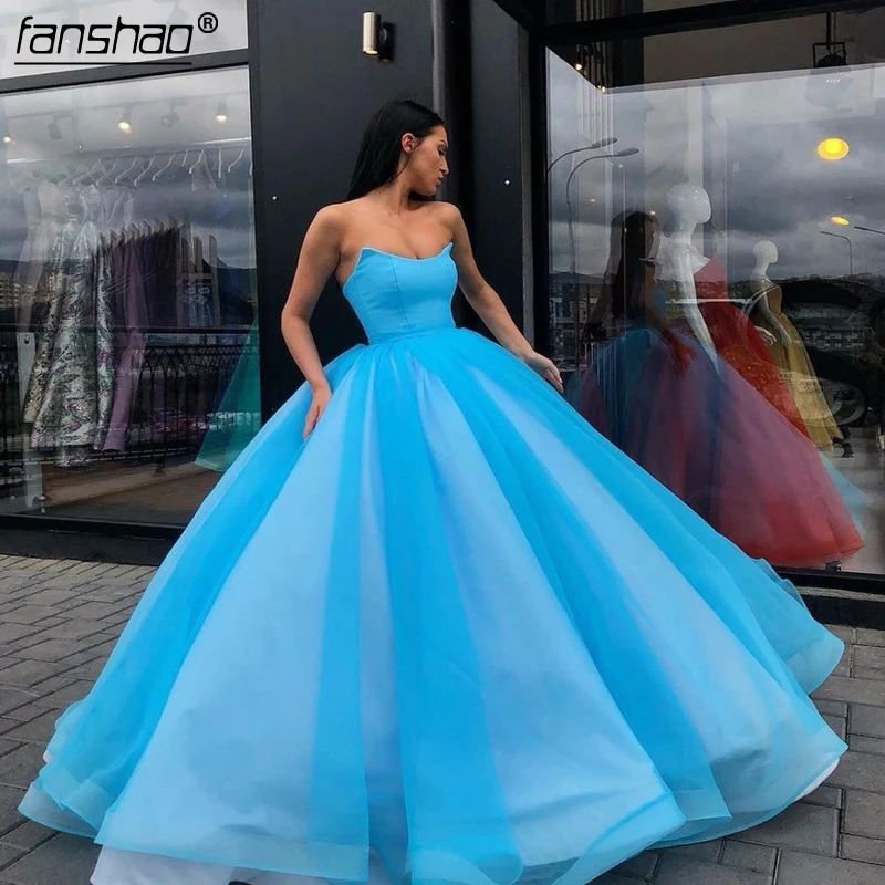 

Simple Ball Gown Sweetheart Off the Shoulder vestidos de graduacion Tull vestido formatura Long Evening Prom Dresses-in Prom Dre