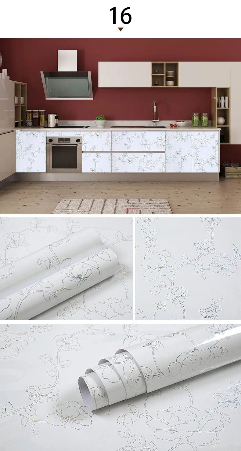 Новые водонепроницаемые самоклеющиеся виниловые обои в рулоне для кухонной мебели, настольная стенка холодильника, современный домашний декоративный
