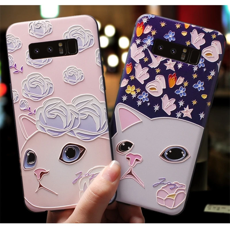 beautiful flowers rose cute cat owl elephant hard silicon case For Samsung Galaxy Note5 N9200 Note 8 N9500 |