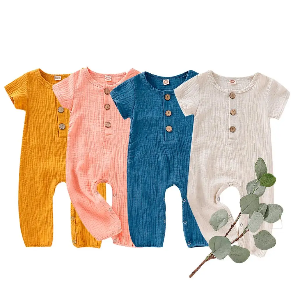 

Summer Child Infant Baby Boys&Girls Soft Cotton Short Sleeve Ruffles Solid Romper Jumpsuit Clothes 2019 Newest