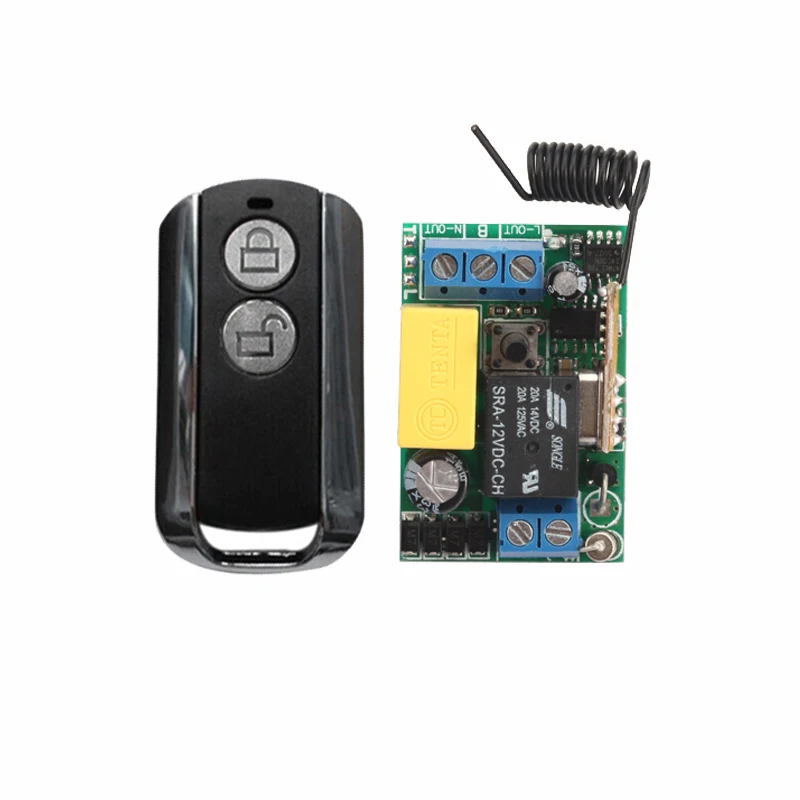 

AC220V 1CH RF Wireless Remote Control Switch System,315/433 MHZ Transmitters + Receiver, Learning code Add controller