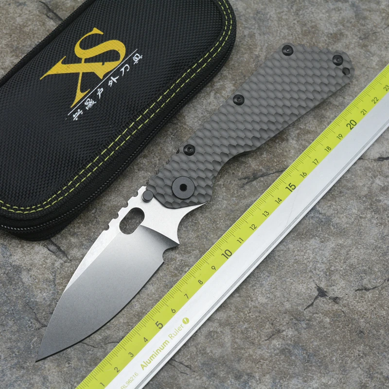 

Bear Claw SMF Folding Knife D2 Blade Carbon Fiber Titanium Handle Copper Outdoor Tools Fruit Knife EDC Tools