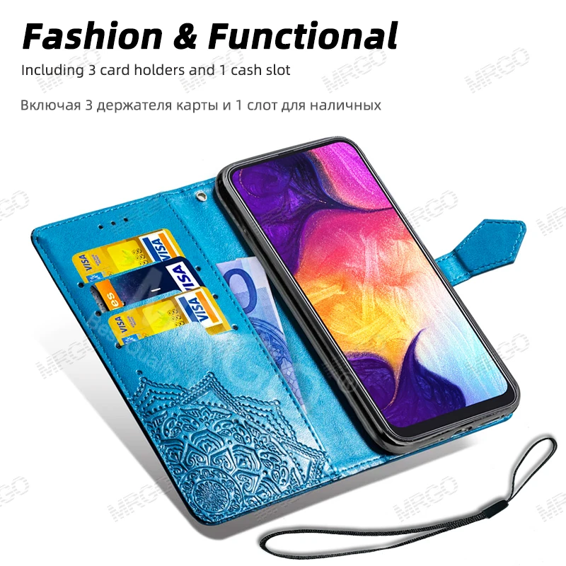 MRGO чехол для samsung Galaxy A50 A40 A30 A10 A70 Чехол-кошелек для samsung A6 A7 A8 A9 плюс M20 M10 кожаный чехол