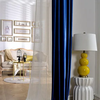 

Modern Velvet Curtains for The Living Room Bedroom Solid Soft Blackout Blinds Curtains On The Window Blue Grey Pink Purple