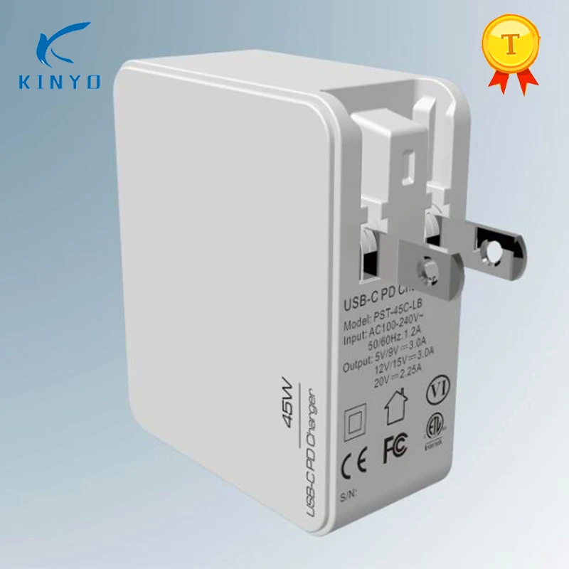 

Kinyo 45W Type C PD Fast Charging USB Charger For Small Airpurifier EU Plug Adapter 5V/3A Travel USB PD Charger Samsung Xiaomi