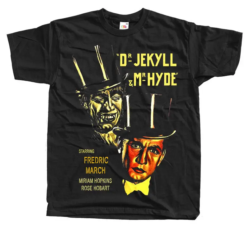 Мужская футболка с постером фильма Dr Jekyll &amp Mr Hyde Топ в стиле Харадзюку модная 2019