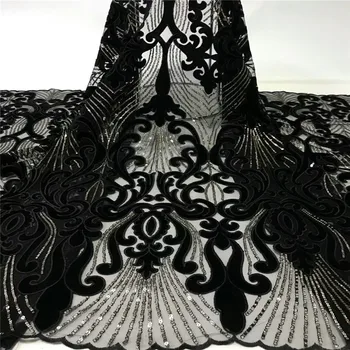

Latest African French Lace Fabric High Quality Tulle Net Lace Fabric Embroidery Nigerian Lace Fabric For Women dress xb83-64