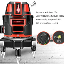 Супер красный лазерный уровень 5 линий 6 точек 360 градусов Поворотный Открытый 635nm Corss линия Lazer уровень точек функция наклона уровня