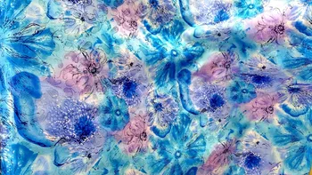 

Telas woven damask traditional silk tissu fabric meters cheongsam Blue kimono flowers Embroidery textile fabrics skirt Tissu