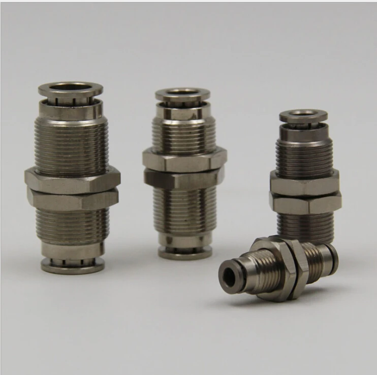 

1/4" Bulkhead Union pneumatic brass fitting