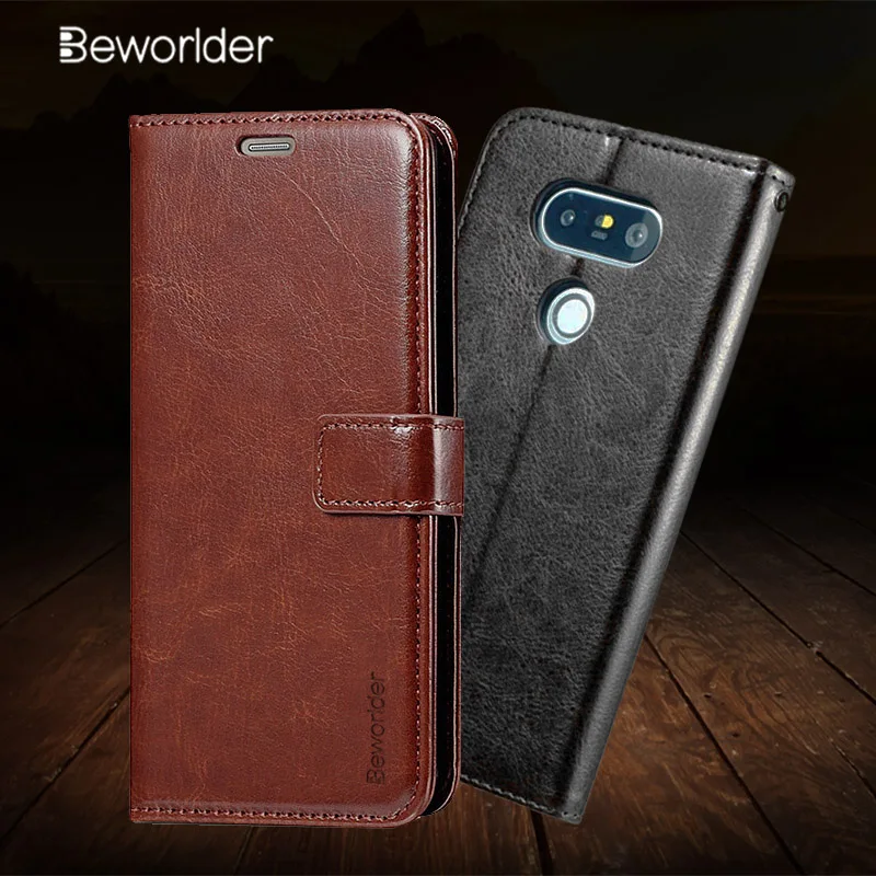 Beworlder For LG G5 Case G6 Business Crazy Horse PU Leather Flip Stand Card Slot Photo Frame Cover | Мобильные телефоны и