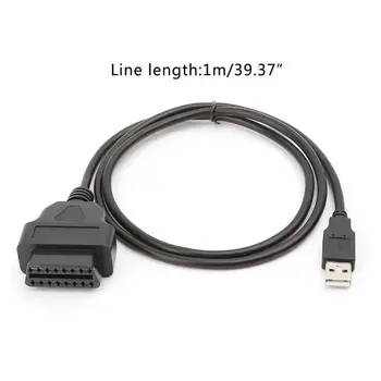

16Pin OBD2 To USB Port Charger Adapter Cable Connector Diagnostic Tool