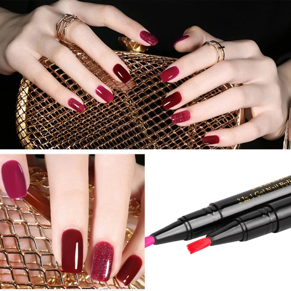 

Magic Nail Gel Pen Gel Nail Varnish Pen Glitter One Step Nail Gel Polish Hybrid 20 Colors Easy To Use UV Gel Lacquer 34