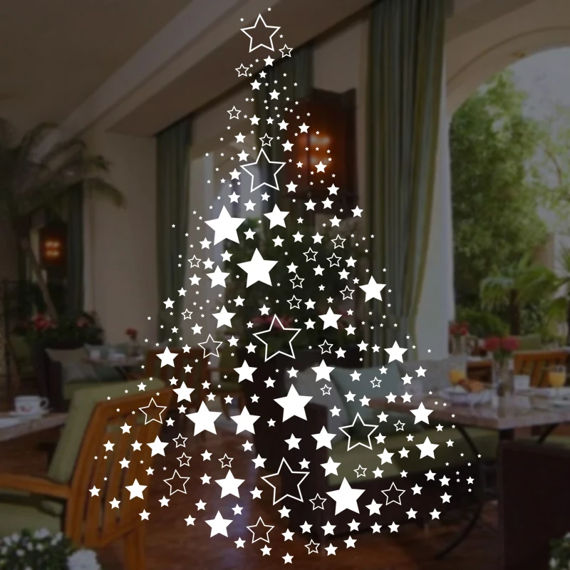 

DCTAL Large Christmas Sticker X mas Decal Posters Vinyl Wall Decals Decor Mural Glass Shop Window Home Decoration