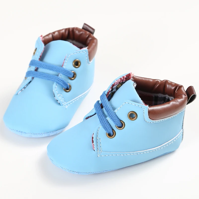 Simple Lace up Soft Sole Baby Boy Shoes Unique Individuality PU Leather