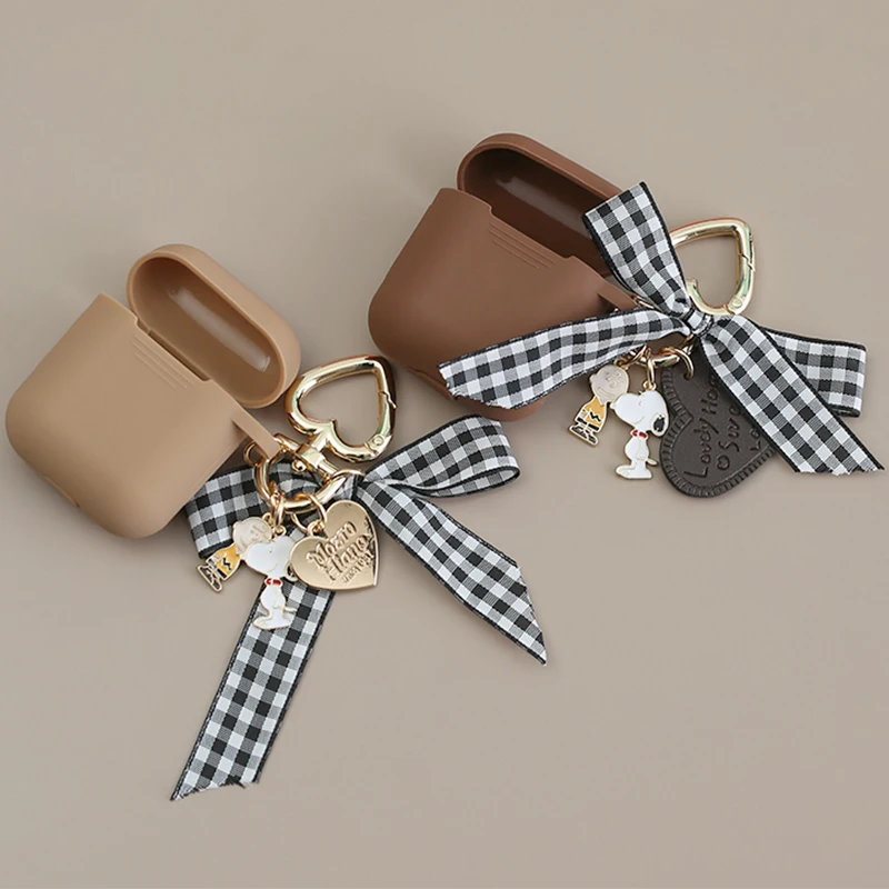 Cute Decorative Silicone Case for Apple Airpods Bluetooth Wireless Earphone Accessories 1 2 Case Protective Cover Bag Key Ring